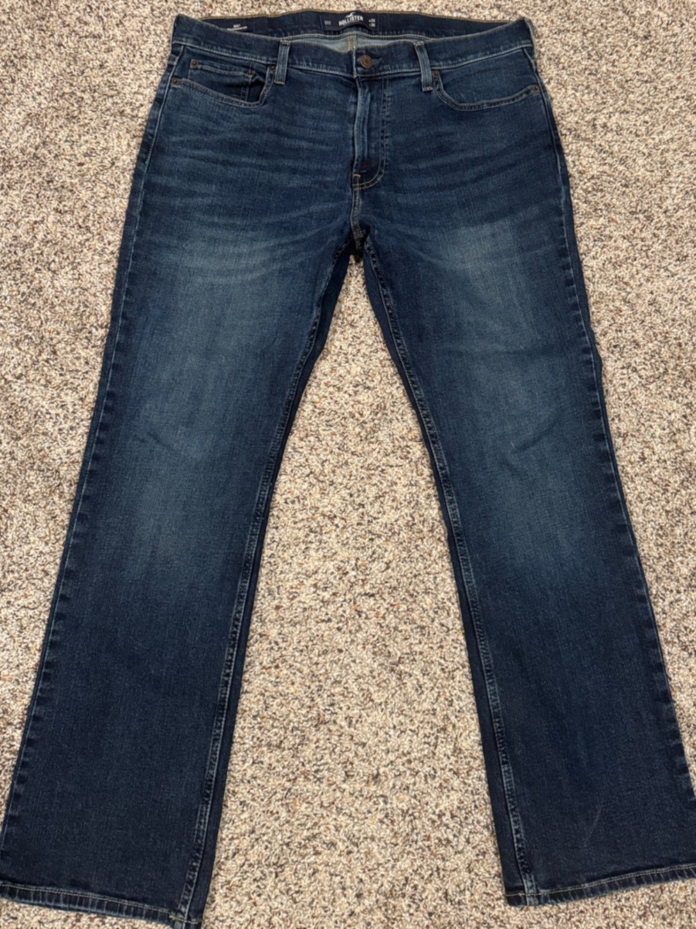 Hollister Men's Dark Blue Bootcut Epic Flex Jeans  —FAST SHIP